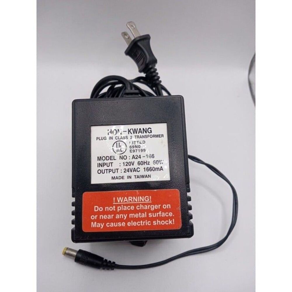 HON-KWANG POWER SUPPLY A24-166 / 120V 60Hz 60W / 24VAC 166mA POWER Cord